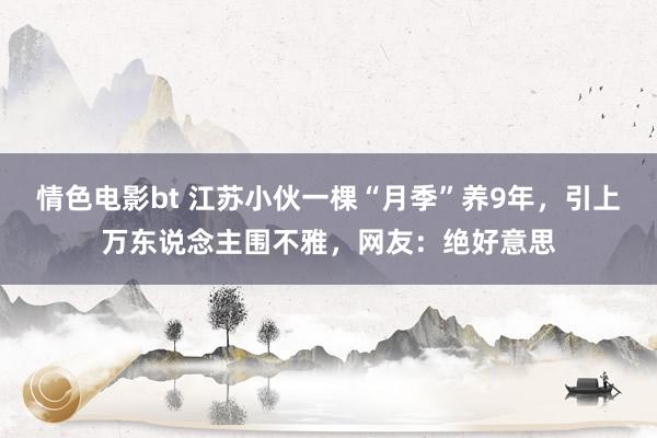 情色电影bt 江苏小伙一棵“月季”养9年，引上万东说念主围不雅，网友：绝好意思