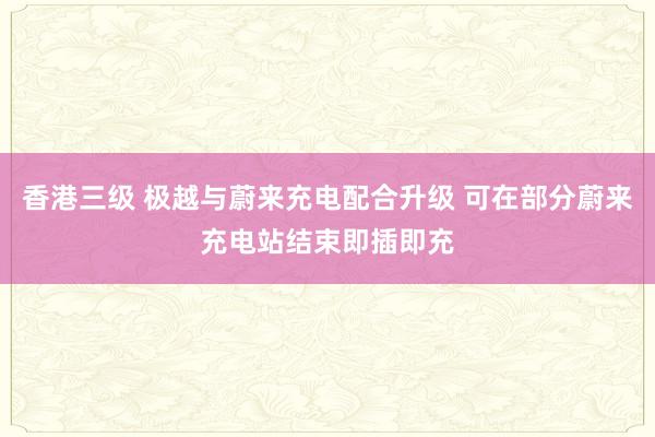 香港三级 极越与蔚来充电配合升级 可在部分蔚来充电站结束即插即充