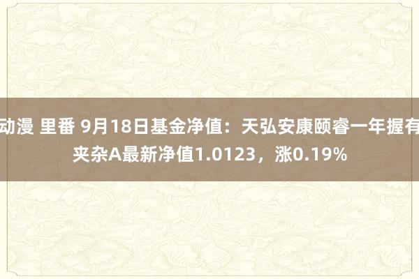 动漫 里番 9月18日基金净值：天弘安康颐睿一年握有夹杂A最新净值1.0123，涨0.19%