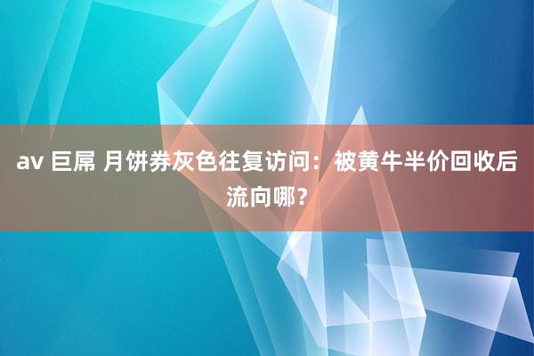 av 巨屌 月饼券灰色往复访问：被黄牛半价回收后流向哪？