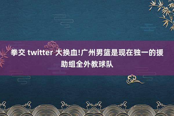 拳交 twitter 大换血!广州男篮是现在独一的援助组全外教球队