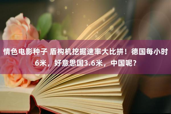 情色电影种子 盾构机挖掘速率大比拼！德国每小时6米，好意思国3.6米，中国呢？