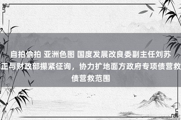 自拍偷拍 亚洲色图 国度发展改良委副主任刘苏社：正与财政部攥紧征询，协力扩地面方政府专项债营救范围