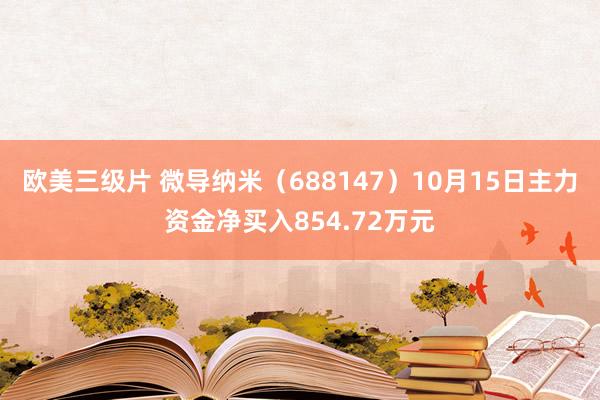 欧美三级片 微导纳米（688147）10月15日主力资金净买入854.72万元