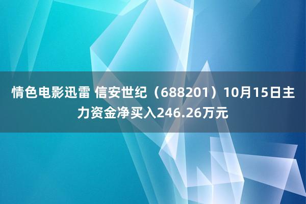 情色电影迅雷 信安世纪（688201）10月15日主力资金净买入246.26万元