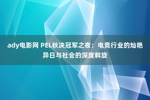 ady电影网 PEL秋决冠军之夜：电竞行业的灿艳异日与社会的深度斡旋