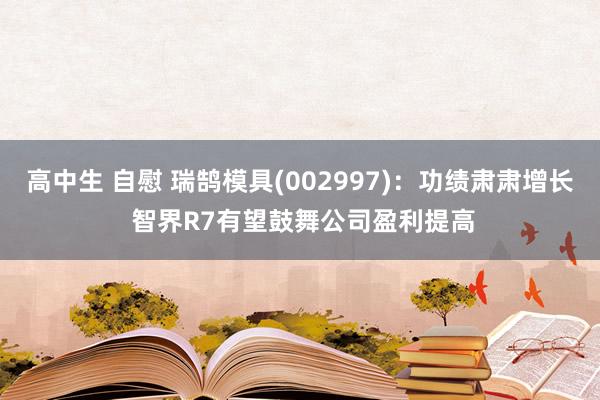 高中生 自慰 瑞鹄模具(002997)：功绩肃肃增长 智界R7有望鼓舞公司盈利提高