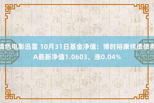 情色电影迅雷 10月31日基金净值：博时裕康纯债债券A最新净值1.0603，涨0.04%