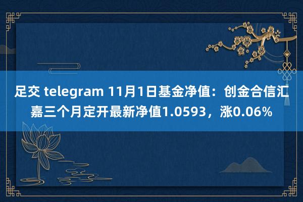 足交 telegram 11月1日基金净值：创金合信汇嘉三个月定开最新净值1.0593，涨0.06%