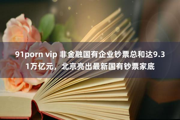 91porn vip 非金融国有企业钞票总和达9.31万亿元，北京亮出最新国有钞票家底