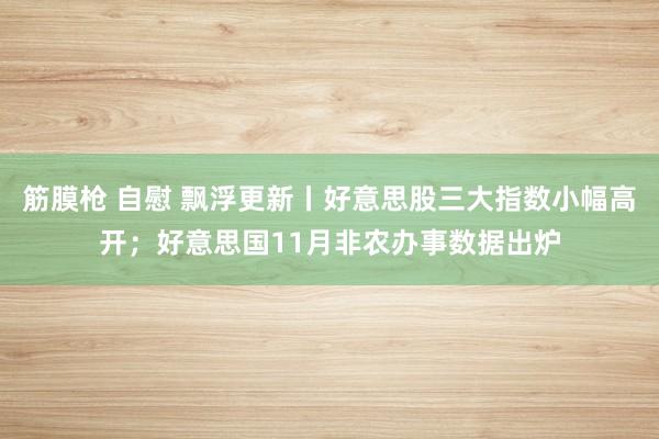 筋膜枪 自慰 飘浮更新丨好意思股三大指数小幅高开；好意思国11月非农办事数据出炉