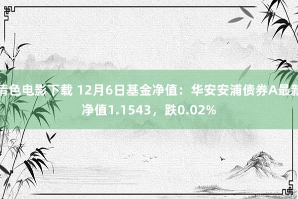 情色电影下载 12月6日基金净值：华安安浦债券A最新净值1.1543，跌0.02%