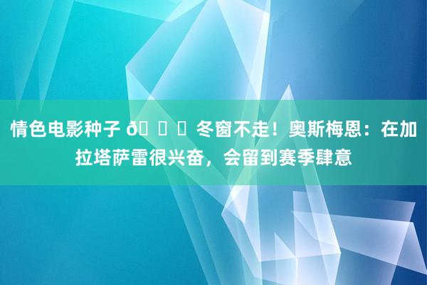 情色电影种子 👋冬窗不走！奥斯梅恩：在加拉塔萨雷很兴奋，会留到赛季肆意