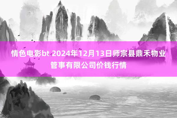 情色电影bt 2024年12月13日师宗县鼎禾物业管事有限公司价钱行情