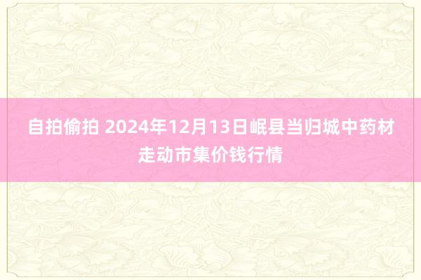 自拍偷拍 2024年12月13日岷县当归城中药材走动市集价钱行情