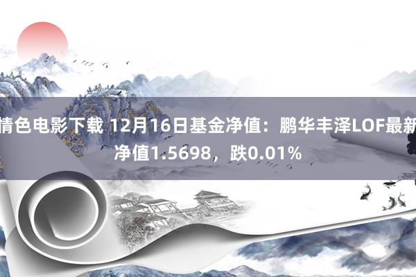 情色电影下载 12月16日基金净值：鹏华丰泽LOF最新净值1.5698，跌0.01%