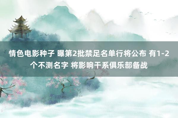 情色电影种子 曝第2批禁足名单行将公布 有1-2个不测名字 将影响干系俱乐部备战