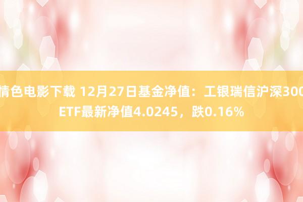 情色电影下载 12月27日基金净值：工银瑞信沪深300ETF最新净值4.0245，跌0.16%