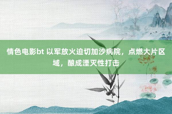 情色电影bt 以军放火迫切加沙病院，点燃大片区域，酿成湮灭性打击