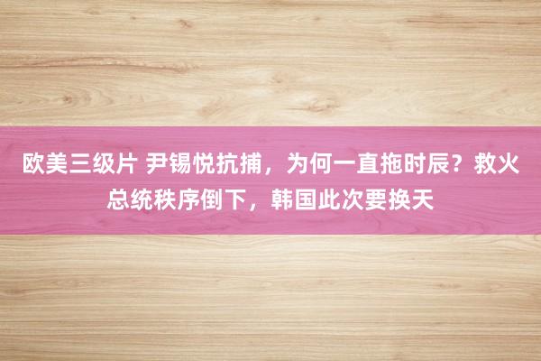 欧美三级片 尹锡悦抗捕，为何一直拖时辰？救火总统秩序倒下，韩国此次要换天