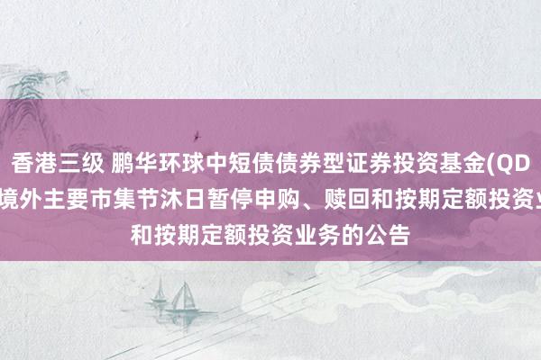 香港三级 鹏华环球中短债债券型证券投资基金(QDII)2025年境外主要市集节沐日暂停申购、赎回和按期定额投资业务的公告