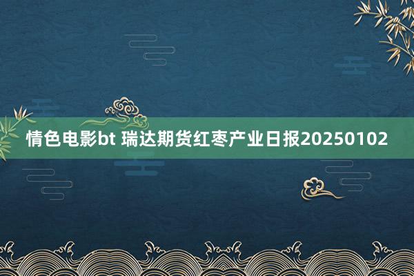 情色电影bt 瑞达期货红枣产业日报20250102