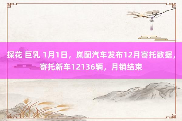 探花 巨乳 1月1日，岚图汽车发布12月寄托数据，寄托新车12136辆，月销结束