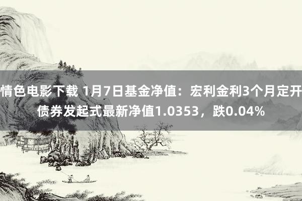 情色电影下载 1月7日基金净值：宏利金利3个月定开债券发起式最新净值1.0353，跌0.04%