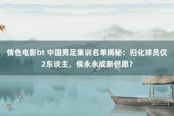 情色电影bt 中国男足集训名单揭秘：归化球员仅2东谈主，侯永永成新但愿？