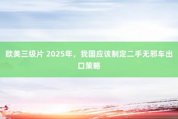 欧美三级片 2025年，我国应该制定二手无邪车出口策略